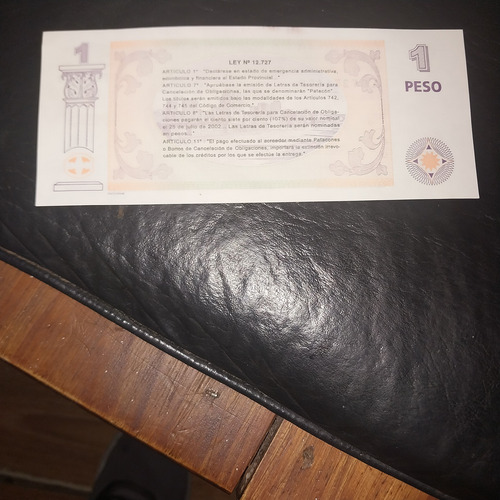 Billete Bono Un Patacón Sin Circular