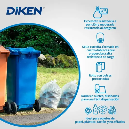 Bolsas De Basura Color Natural 60x60 Cm 500 Piezas - Diken | MercadoLibre