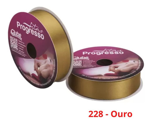 Fita Cetim Simples Progresso 22mm 50m Cf005 Ouro