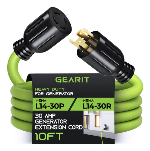 Gearit Cable De Extension Para Generador De 30 Amperios (10 