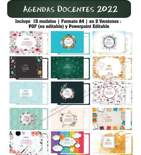 Imagen 5 de 9 de Kit Imprimible Agendas Y Planners 2022 Pack Oro + 60 Mod Sp