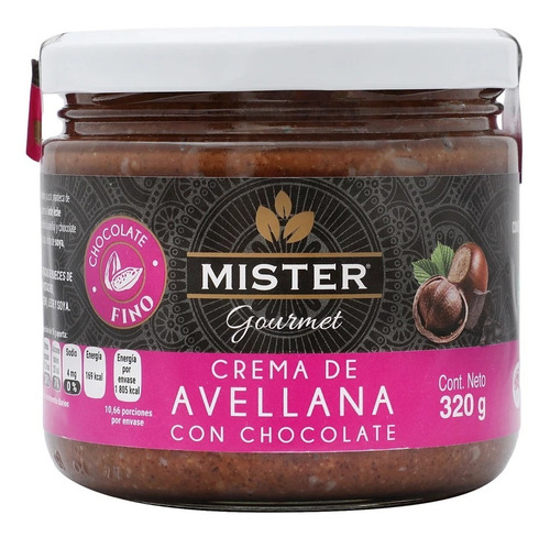 Crema De Avellana Con Chocolate Mr Gourmet Frasco 320gr Ipg