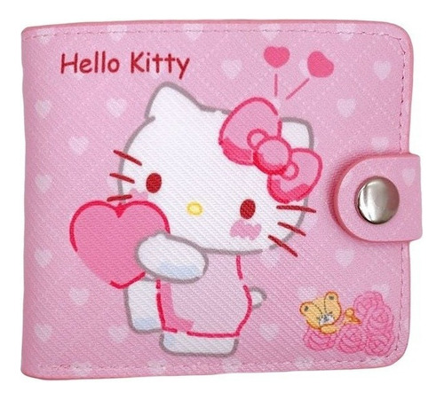 Cartera Corta De Hello Kitty Para Niña, Figura De Dibujos An