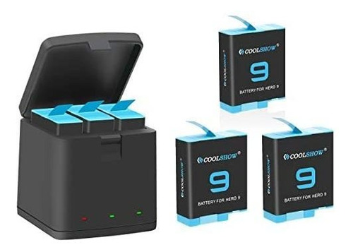 Coolshow Héroe 9 Batería 1800mah 3 Paquetes Y Triple Usb C