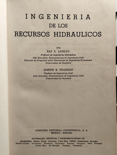 Ingeniería De Los Recursos Hidráulicos (Usado)