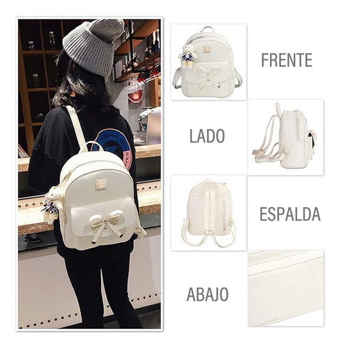 Set 3 Bolsa Mochila Monedero Elegante Para Mujer Con Oso