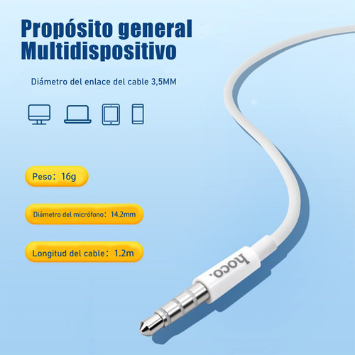 Auriculares Hoco, Conector Manos Libres, 3,5 Mm, Integrado