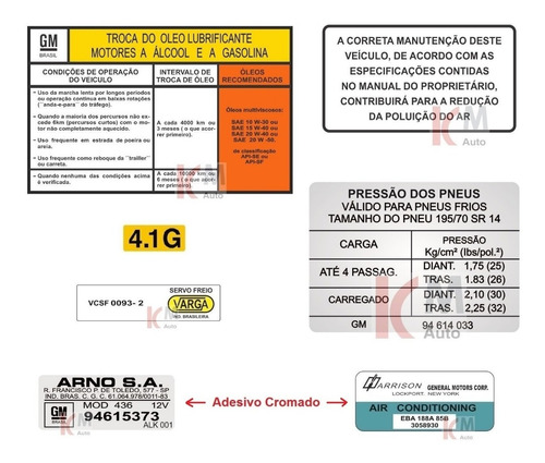 Kit Adesivos Advertência Caravan Motor 6cc Gasolina 85 À 90