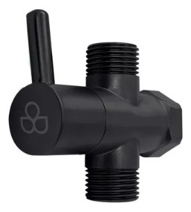 Llave De Paso 1/2 X 1/2 Doble Salida Negro Mate Griven