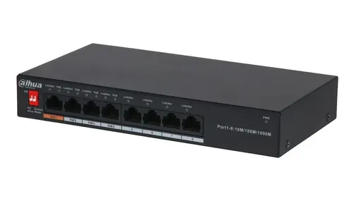 SWITCH DAHUA DH-PFS3008-8GT-60 8 PUERTOS POE 60 WATTS