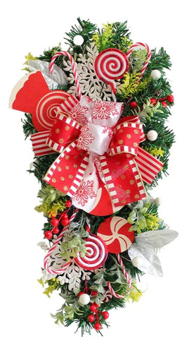 ~ Campana Navideña Caramelo Rojos Árbol Invertido 50 Cm