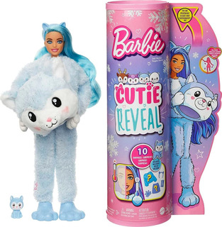 Barbie Muñeca Cutie Reveal - Muñeca De Peluche Husky Con 10