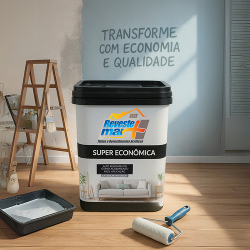 Tinta Super Econômica Reveste Mais 18l Cor Fosco Cor Erva Doce