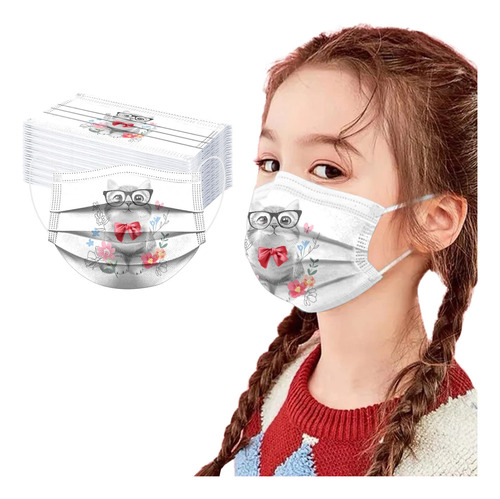 Shuxia 50 Pieza Mascara Facial Desechable Para Niño 3 Capa X