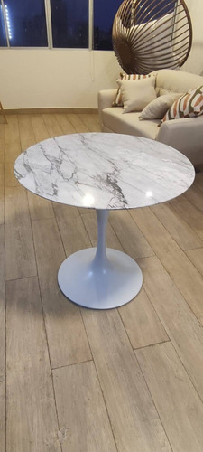 Mesa Comedor Tulip Mármol Circular 100 Cm
