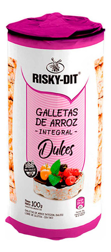 Pack X 12 Galletas De Arroz Risky Dit Integral Dulces 100 Gr