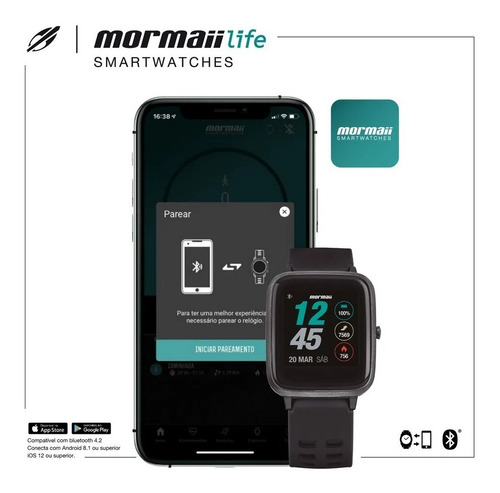 Imagem 5 de 5 de Relógio Smartwatch Mormaii Life Unissex Full Molifeab8p