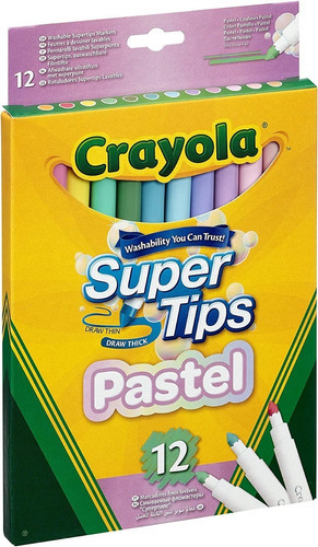 Marcadores Plumones Crayola Super Tips Pastel 12 Colores