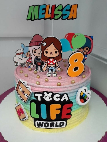 Imagen 1 de 3 de Toca Boca Cake Topper Adorno Torta Personalizado Cumpleaños