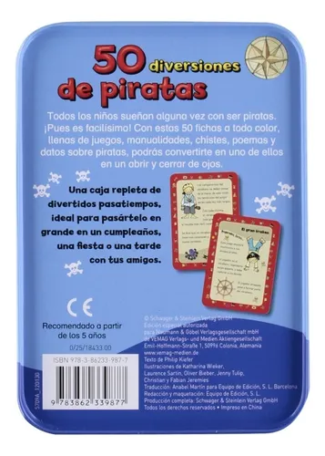 50 Diversiones De Piratas. Caja 50 Fichas