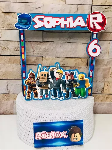 Topo De Bolo Personalizado Camadas Aniversário Roblox