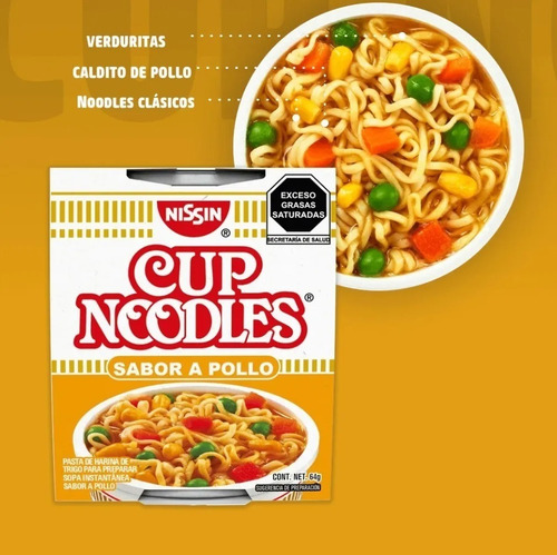 Imagen 4 de 7 de Caja Sopa Instantánea Nissin Pollo 12 Pzs