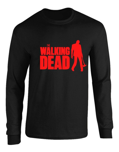 Camibuso  The Walking Dead  Camiseta Manga Larga Negra 