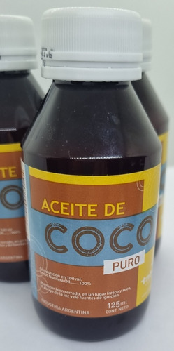 Aceite De Coco Puro Neutro Medicinal Cosmética X 125 Ml