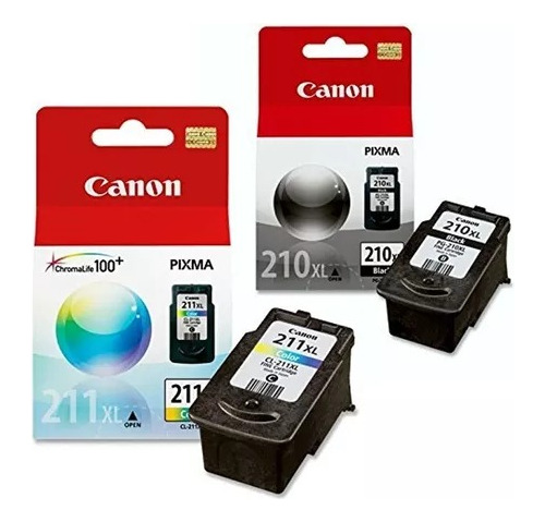 Cartuchos Kit X2 Canon 210xl Negro + 211xl Color Originales
