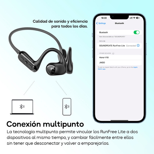 Auriculares Runfree Lite Soundpeats 17 Horas Bluetooth 5.3