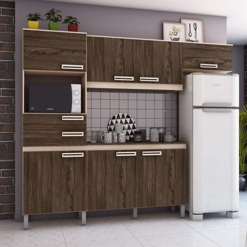 Cozinha Compacta Com Tampo 7 Portas 2 Gavetas Jasmine Gh