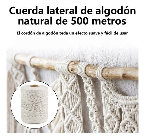 Cuerda Trenzada De Bricolaje Hecha A Mano 3mm/500m Algodón