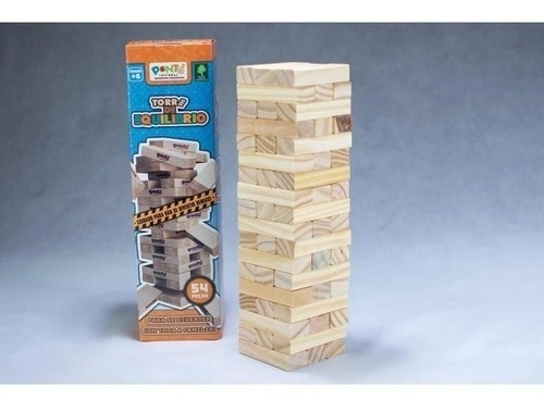 Imagem 2 de 4 de Torre De Equilíbrio 100% Madeira 54pcs Jogo Jenga Família