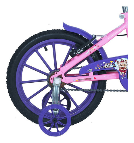 Bicicleta Infantil Aro 16 Mtb 1v Kiss Com Cesto Free Action