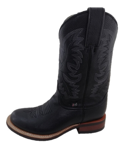 Bota Tipo Rodeo Oval Para Hombre Marca Justin Color Negro