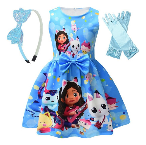 Gaby's Doll Bow Kids Vestido + Diadema + Guantes .