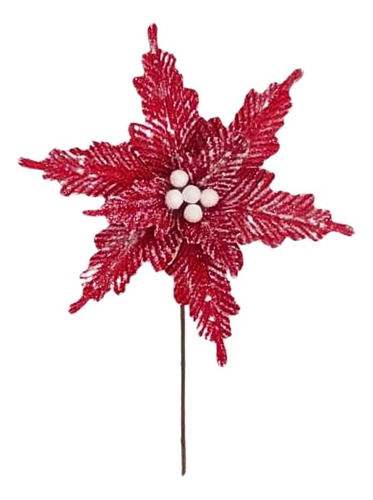 Flor De Navidad 23cmxh30cm Colo Rojo