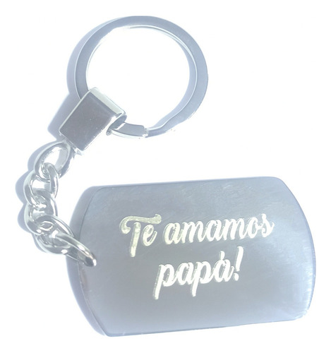 Medalla Llavero Acero Identidad Huella Piecito Grabado Laser Color Plateado