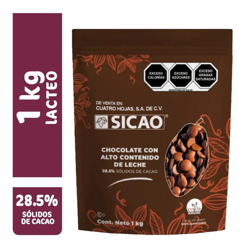 Chocolate Sicao Lacteo Callebaut  28.5 % Cacao 1 Kg.