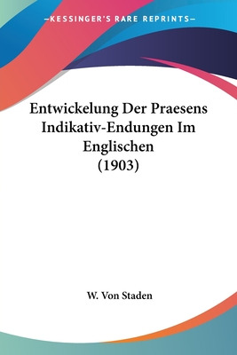 Libro Entwickelung Der Praesens Indikativ-endungen Im Eng...