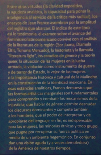 Debate Feminista Jean Franco-ensayos Impertinentes, De Jean Franco. Editorial Oceano En Español