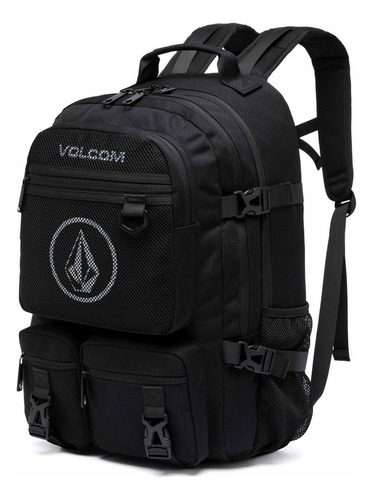 Mochila Bolsa Trabalho Masculina Espaçosa Resistente Cor Preto Desenho Do Tecido Liso