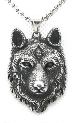 Lobo Salvaje Dije Collar Hombres Acero Inoxidable J3f5