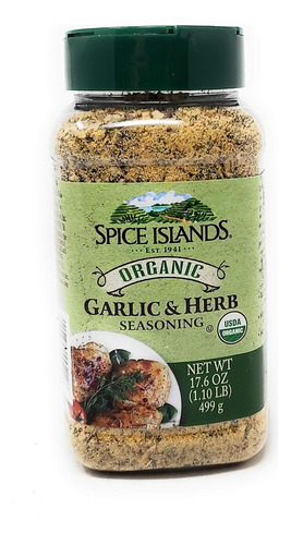 Condimento Orgánico De Ajo Y Hierbas Spice Islands, 17.6 Oz