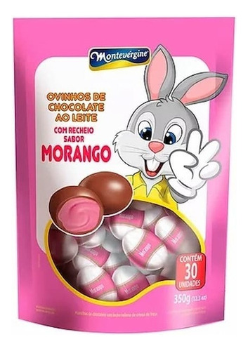 Ovinhos De Chocolate Ao Leite Morango Montevergine 350g