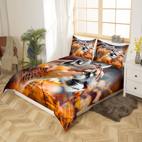 Juego De Funda De Edredón De León 3d Con Diseño De Animales