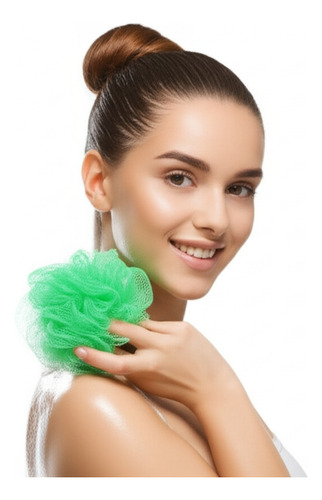 Esponja De Baño Color Exfoliante Spa Bola Suave Para Cuerpo Verde Rayas