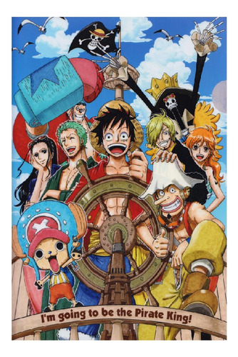 Vinilos Tipo Poster One Piece Luffy Rey Piratas - 1.50mx1m