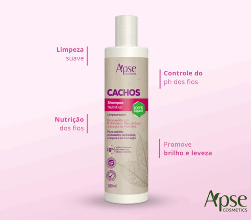 Kit Shampoo E Condicionador Nutritivo Cachos 300ml - Apse