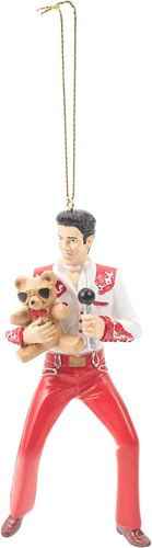 Adorno Navideño Elvis Presley Con Oso De Peluche Ep221...